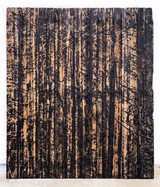Fichtenwald dunkel, 2021, Spraylack auf Holz, 217 x 120 cm, WVZ Nr