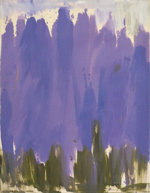Simone Strasser, „Waldfront“, 2010, Öl auf Leinwand, 90 x 70 cm