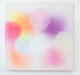 Margit Hartnagel, arising colors 7-5-20, 2020, 60x60x4,5cm, Pigmente in Weihrauchmilch auf Leinwand