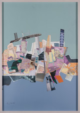 Down Under, 2021, Acryl und Collage auf Papier, 100 x 70 cm