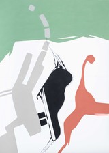 Down Under 16, 2021, Acryl und Collage auf Papier, 140 x 100 cm