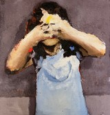 Dayron Gonzalez, Little girl in Blue, Huile sur toile, oil on canvas, 40,6 x 38,6 cm, 16 x 15,5 in, 2021