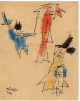 Lyonel Feininger, Four Figures, 1954