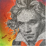 SAXA, Beethoven, Overpainting auf Leinwand, 80 x 80 cm, 2020