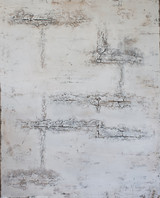 Petra Bischof, weiss mit Struktur, Mischtechnik auf Leinwand, 100 x 80 cm, 2018