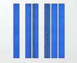 Sabine Becker, o.T. , Kobaltpigment/Acryl auf HDF, je 202 x 22 cm, 2021/22 Ausstellungsansicht