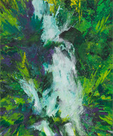 Kristallwelt. Lianen. Wasserfall, 2012/16, Acryl auf Leinwand, 120 x 100 cm