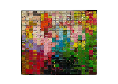 Fahar Al-Salih, Rose Garden 1 2021 Acryl und Harz auf Topfreiniger 145 x 170 x 10 cm