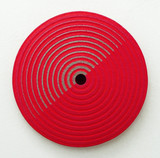 Reinhard Wöllmer, Struktur radial (leuchtrot, rot, grau), 2020, Papiermaché, Ø 29 cm, Ex. 1/1 solo