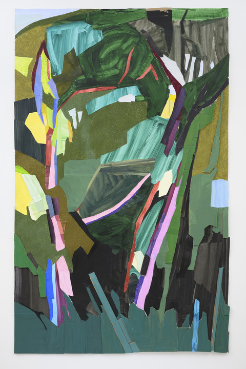 Dorine van der Ploeg Trees I Collage on paper 200 x 125 cm