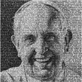 SAXA, Padre Francesco, Handgeschrieben mit Tusche auf Leinwand, 100 x 100 cm, 2017