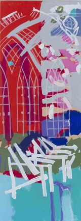 Gotisches Haus (2022), 160x60cm, Mischtechnik auf Leinwand