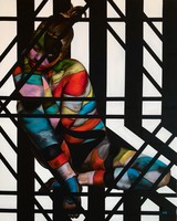 Valentina Andrees, Gefangen in Farben 6, Öl, Acryl auf Leinwand, 100 x 80 cm, 2022