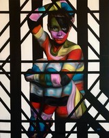 Valentina Andrees, Gefangen in Farben 7, Öl, Acryl auf Leinwand, 100 x 80 cm, 2022