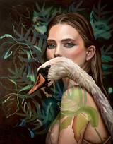 Valentina Andrees, Vision im Grünen, Öl, Acryl auf Leinwand, 100 x 80 cm, 2023