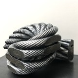 Fraktal, Stahlseile geschmiedet, feuerverzinkt, poliert, patiniert, 17 x 17 x 12 cm, 2022