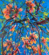 The Big Bloom II (Magnolia Forest), Mischtechnik auf Leinwand, 200 x 180 cm, 2023