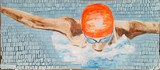 Schwimmerin Schmetterling orange 85 x 200 cm