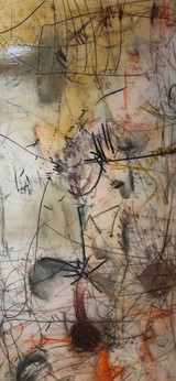 o.T. | 2018 | MIXEDMEDIA UNTER MEHRSCHICHTKUNSTHARZ | 208 x 100