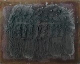 Herbert Zangs, Ohne Titel / Expansion um 1960, Schwarze Dispersionsfarbe auf grober Leinwand, 41 x 50 cm, Provenienz: Nachlass des Künstlers
