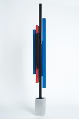 Wolfram Beck | Assemblage aus Holz und Edelstahl | 1971 | H 104 cm