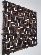 Flavio Senoner -Untitled- 2016-burned wood, plaster 67x67x4 cm
