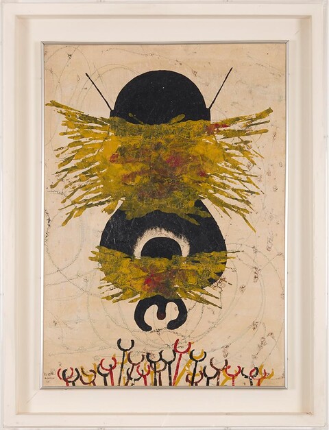 Piero Manzoni, senza titolo, 1957, olio e catrame su tela, cm 70x50