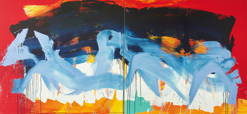 Susana Reberdito, The Tempest 50, Oil on canvas, 145 x 310 cm, 2021