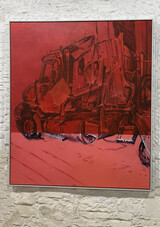 Anibal M. Kostka, Wagenrot , Acryl und Öl auf Leinwand, 160 x 140 cm, 2020
