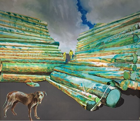Anibal M. Kostka, Hundsiefen, Öl auf Leinwand, 190 x 220 cm, 2023