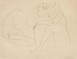 PABLO PICASSO - Deux Femmes accouché – le repos - Encre de chine auf Montval 1947, 65 x 50 cm, Signiert und datiert, Zervos Vol. XV, No. 67