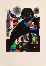 JOAN MIRÒ - San Lazzaro et ses amis&#145; - Farblithographie auf Arches Büttenpapier, 1975, 75 x 52 cm, Auflage 75 + XXX, signiert und nummeriert, Galerie Jeanne Munich