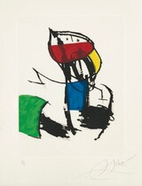 JOAN MIRÓ, Chanteur des rues, Aquatint on laid paper, 1981, 57 × 42 cm, Edition of 80, Dupin 1138 - Galerie Jeanne Munich