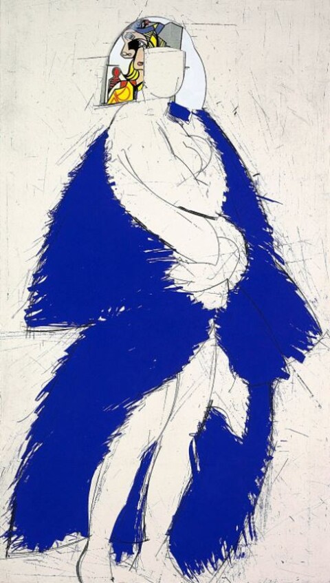 Manolo Valdés - Helene III - Etching with collage, 2005, size: 165 cm x 96 cm, Edition 50 signed