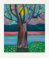 23 DMT 031a Baum im Vollmond oil on canvas 70x60cm