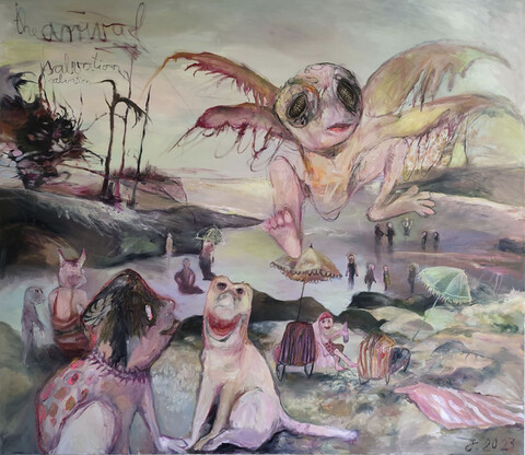 Juliane Hundertmark: "The arrival", 2023, Öl/Leinwand, 140 x 160 cm