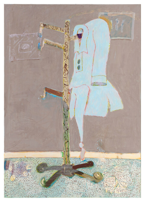 Christoph Roßner Garderobe I, 2021, Öl und Acrylfarbe auf Leinwand, 140x99 cm