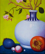 Stilleben mit Vase, Öl auf Leinwand