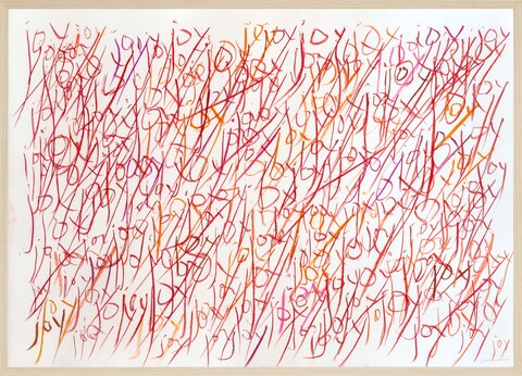 herman de vries, joy, 2018, Buntstift auf Papier, 62,5 x 87,5 cm