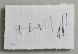 Wandarbeit &#34;im moment 13&#34;, Handgeschöpftes Blatt, Pferdehaar, 35 x 48 x 3,3 cm, 2023