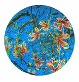 Gemälde &#34;Magnolia Sky&#34; (Big Magnolia Tondo), Mischtechnik auf Leinwand, Durchmesser 200 cm, 2023