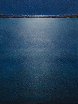Gemälde &#34;See - Nacht&#34;, Werk-Nr. CX, Mischtechnik auf Leinwand, 100 x 75 cm