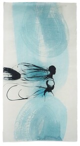 Gemälde &#34;Gegenwind&#34;, Tusche, Wachs auf Japanpapier, 144 x 77 cm, 2023