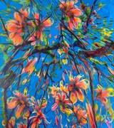 Gemälde &#34;The Big Bloom II&#34; (Magnolia Forest), Mischtechnik auf Leinwand, 200 x 180 cm, 2023