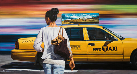 Christopher Corso, Visit Nevada, Öl auf Leinwand, 120 x 220 cm, 2023