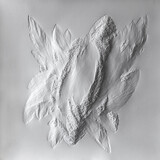 Aja von Loeper, Papierrelief, Weißes Blatt, 50 x 50 x 3 cm, 2023