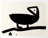 EunNim Ro, 1990, Vogel, Lithographie 1990, 38x49cm, Blatt 57x67cm