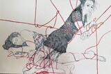 Olga Georgieva, Should we hang out #3, 2022, Tusche auf LW, 40 x 60 cm