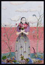 Das Blumenmädchen, 2023, Zeichnung, Collage 48 x 33 cm