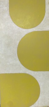 Cycle Yellow, 2023, Öl auf Leinwand, 280x130x4cm